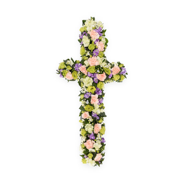 Mixed Funeral Flowers Cross