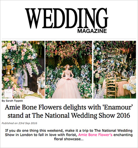 amie bone delights with 'enamour' stand at the national wedding show 2016