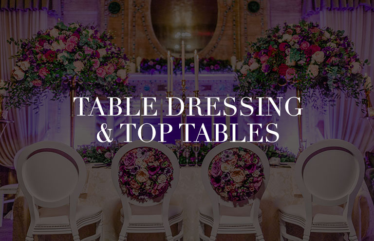 table dressing and top tables