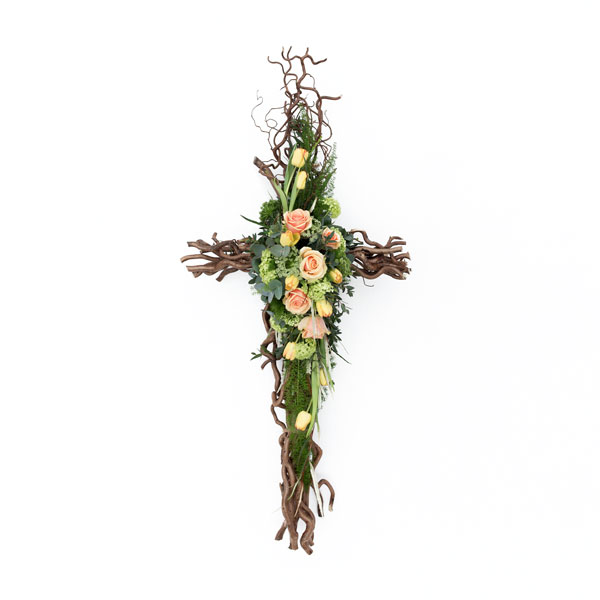 Rustic Funeral Flowers Cross