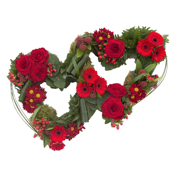Entwined Heart Funeral Flower Arrangement