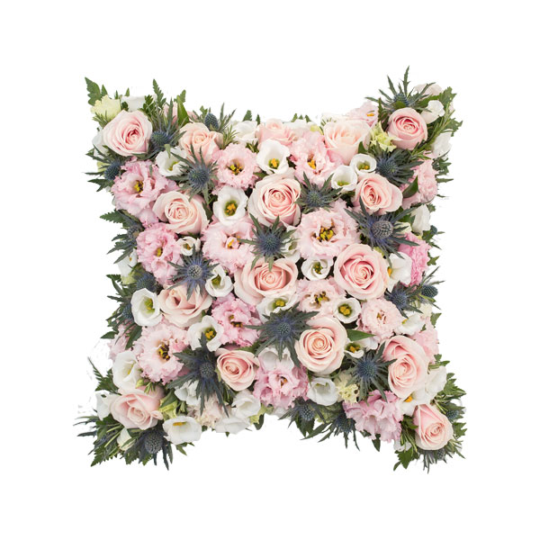 Textured Funeral Cushion Flower Arrangement