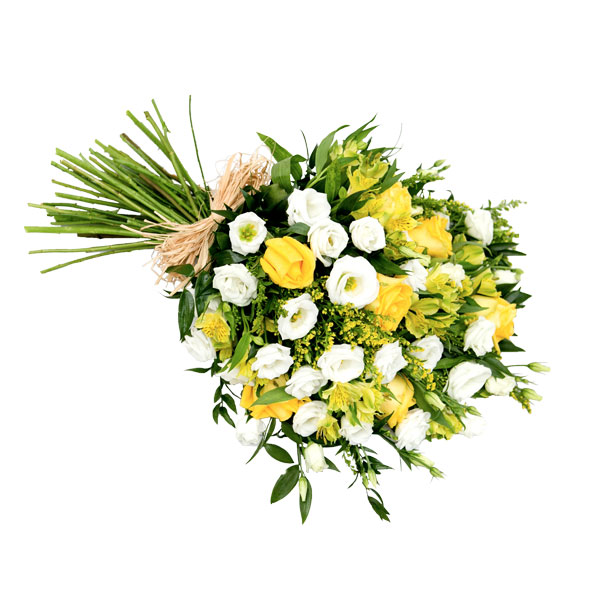 Yellow & White Tied Funeral Sheaf
