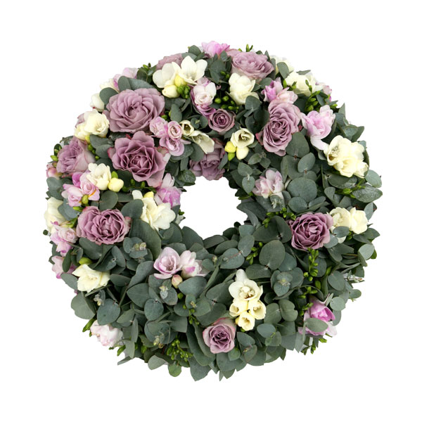 Lilac & Cream Funeral Wreath